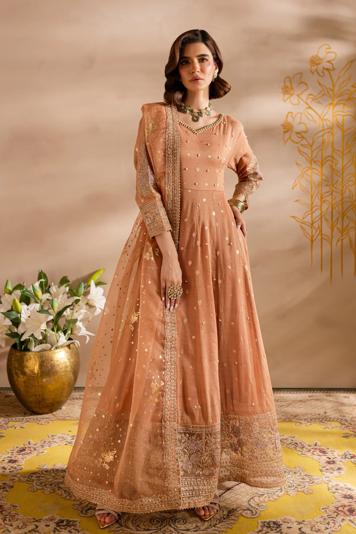 Pink Pakistani Formal Dress online in USA