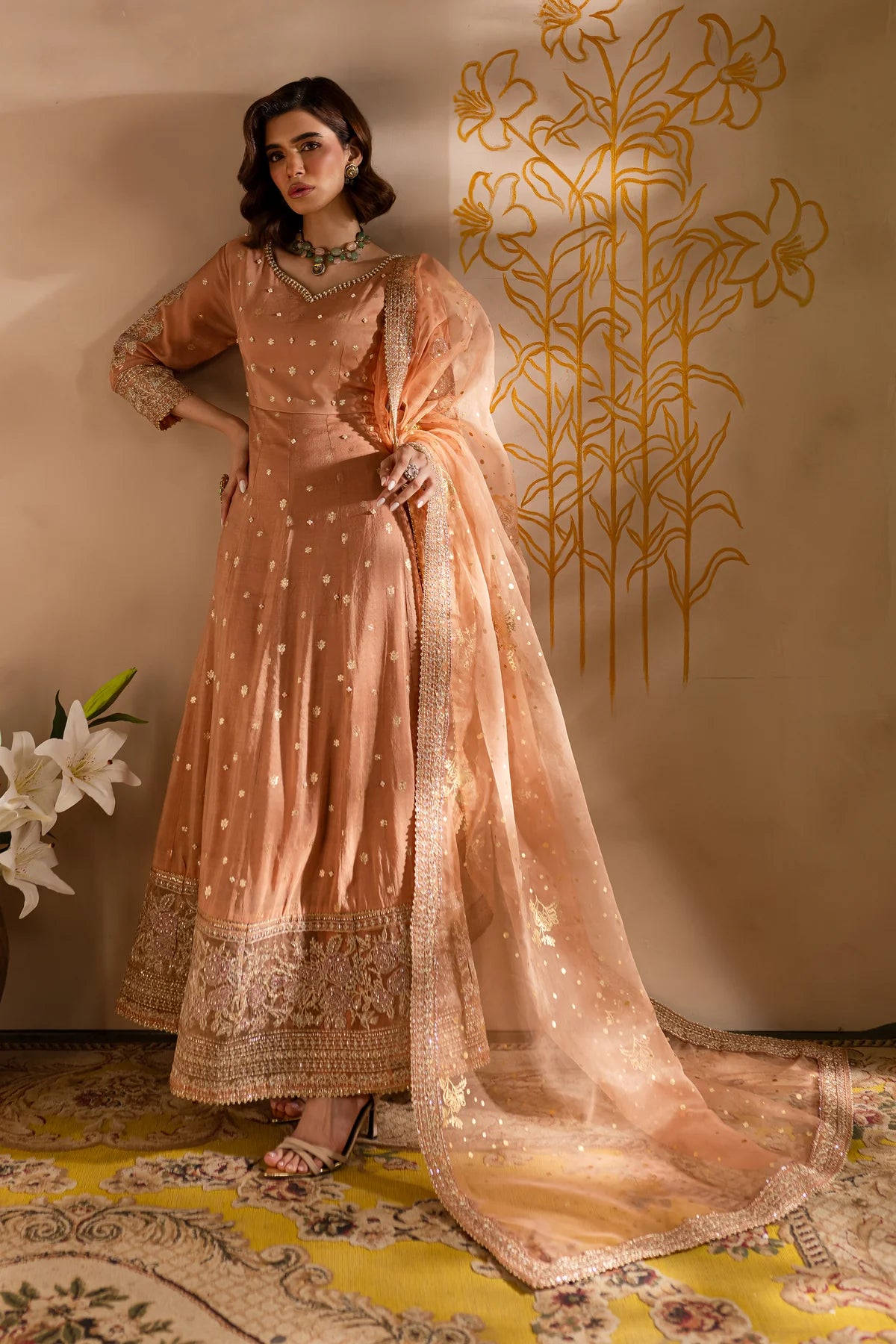 Pink Pakistani Formal Dress online in USA