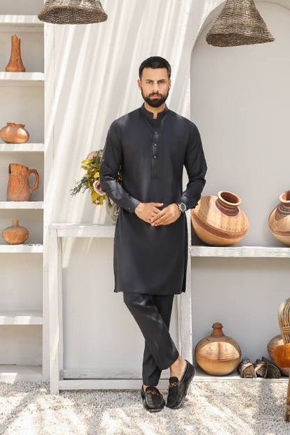 Charcoal Grey Kurta & Pants MK-012