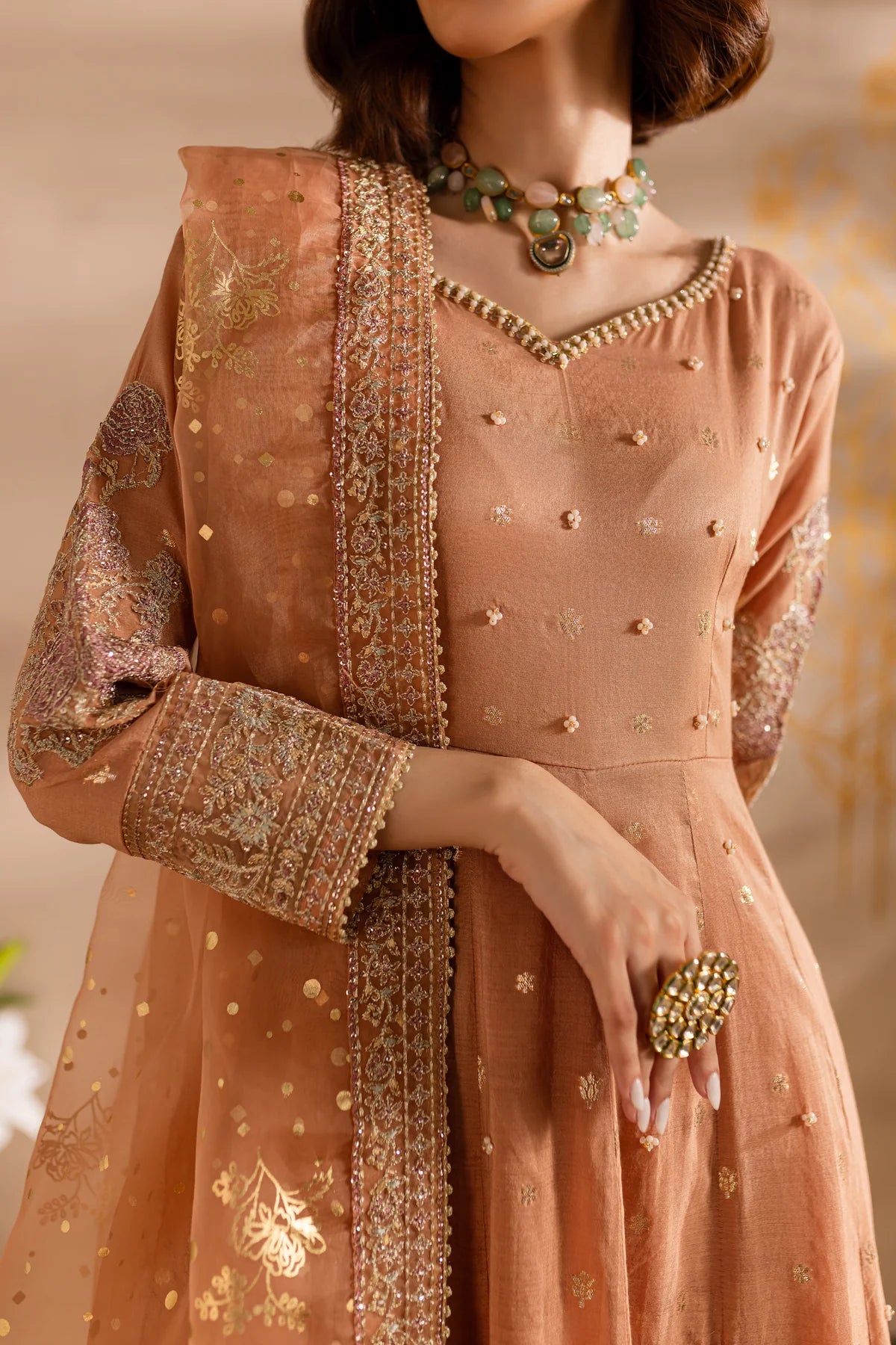 Pink Pakistani Formal Dress online in USA