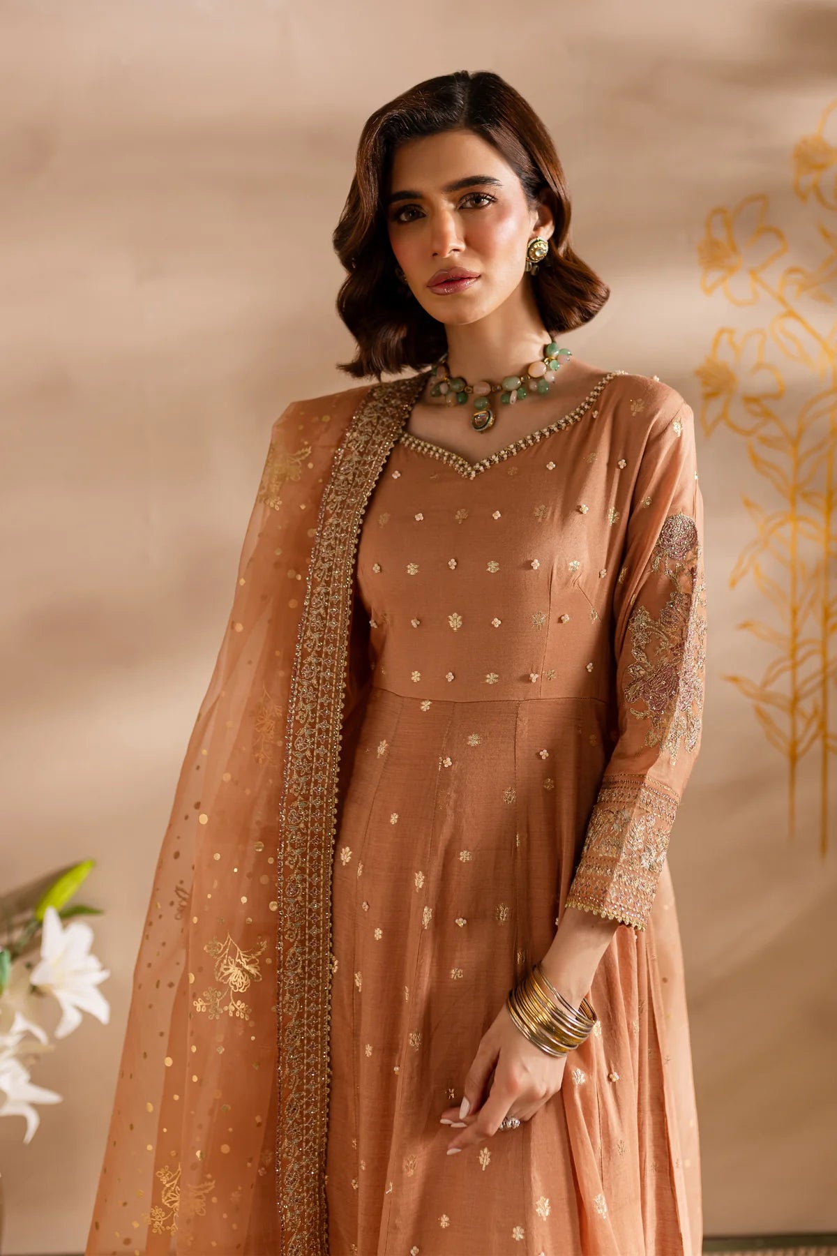 Pink Pakistani Formal Dress online in USA