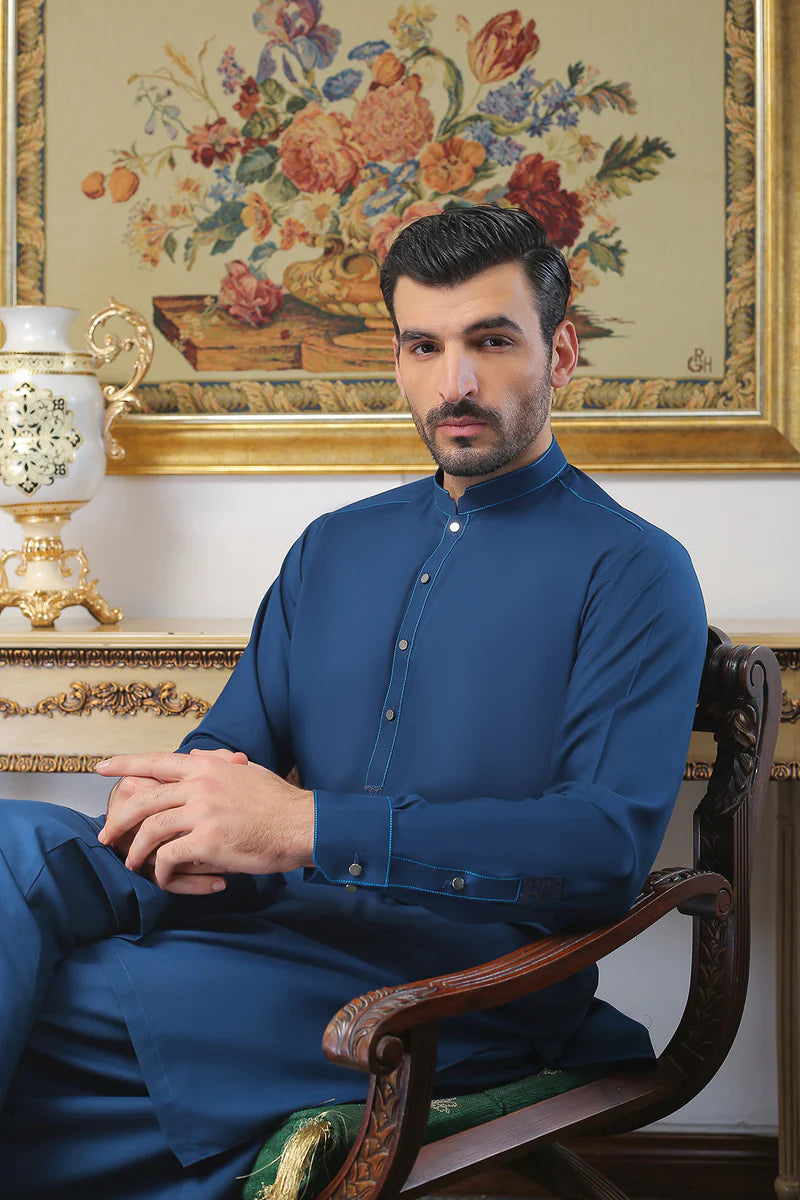 Dark Blue Shalwar Kameez MN-004