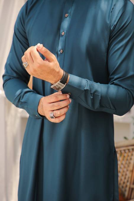 Teal Kurta & Pants MK-004