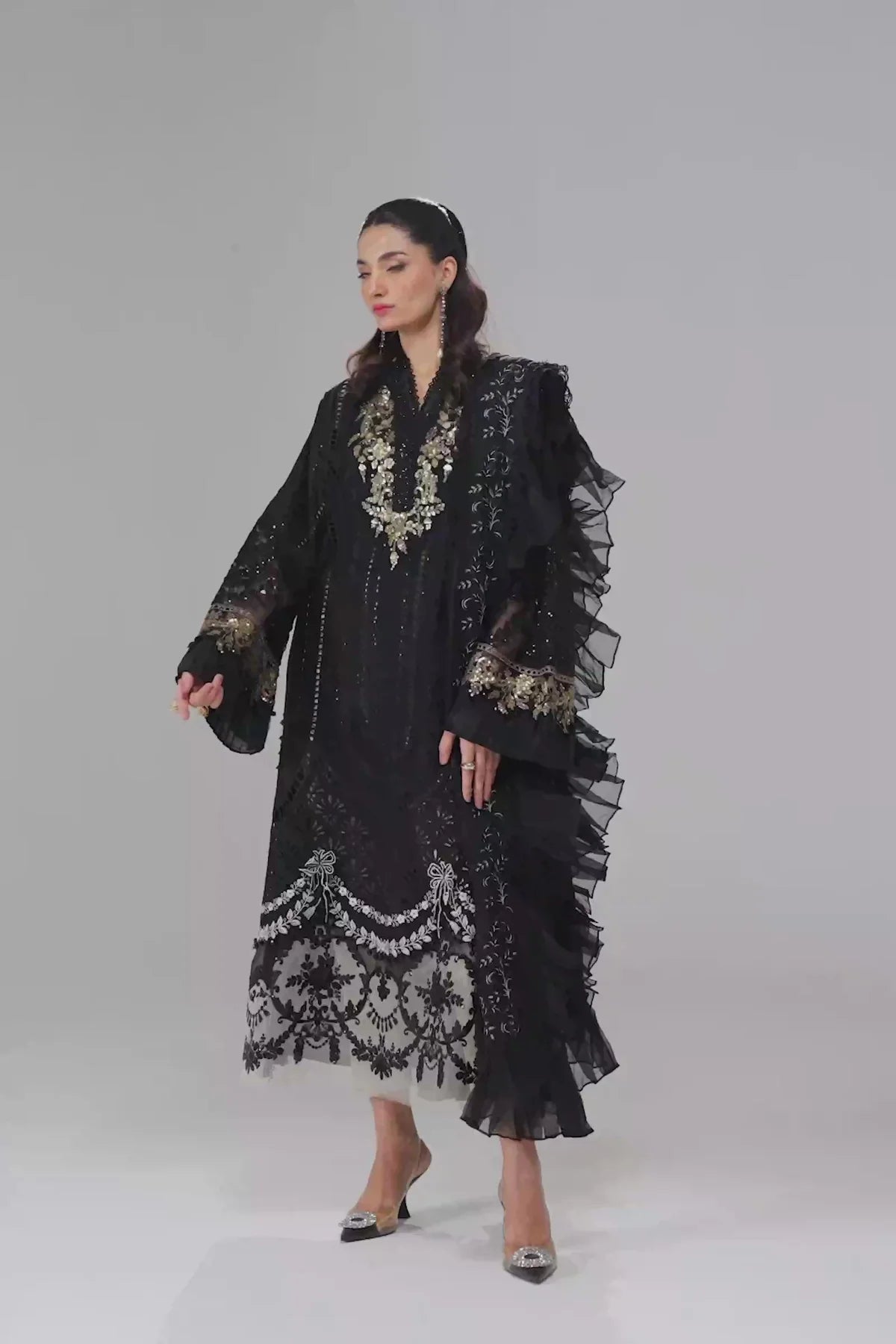 Maria B. Pakistani Lawn Dress Black