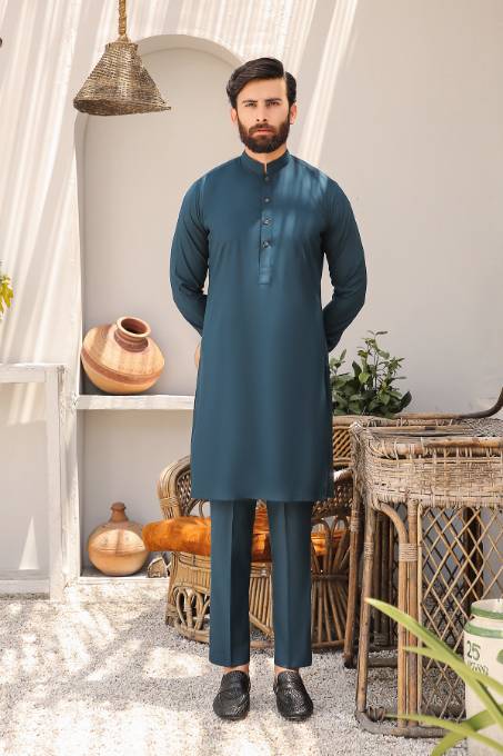 Teal Kurta & Pants MK-004