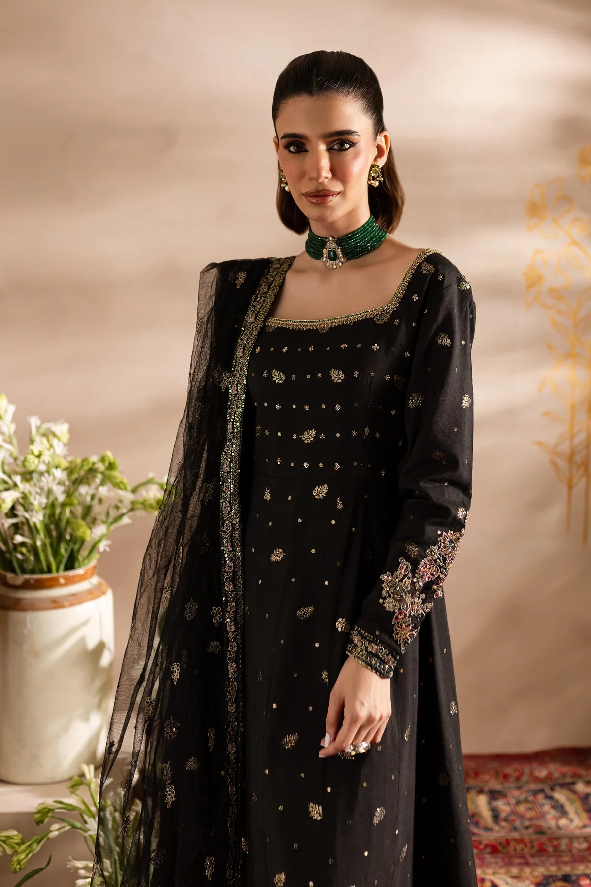 Black formal Pakistani Dress online in USA