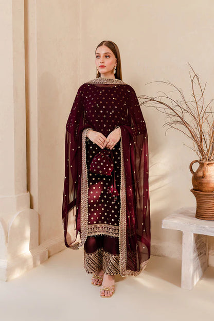 Mulberry Embroidered Dress LF-018