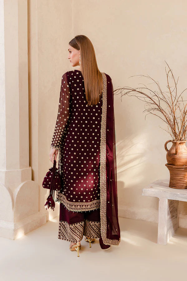 Mulberry Embroidered Dress LF-018