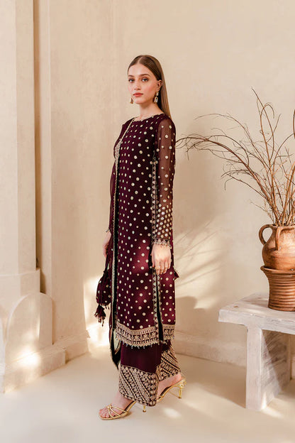 Mulberry Embroidered Dress LF-018