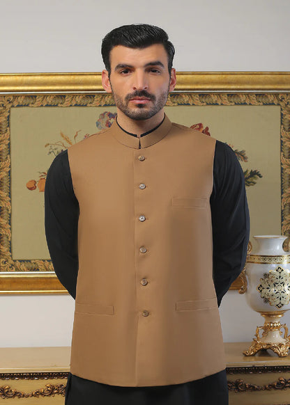 Camel Brown Men Waistcoat WC-001