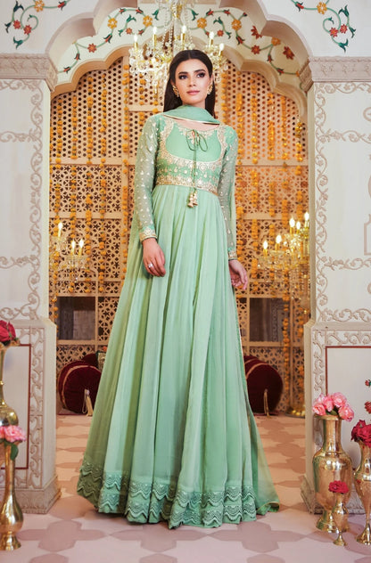 Pistachio Chiffon Dress LF-009