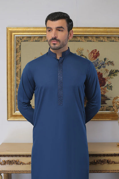 Blue Embroidered Kurta & Pants MK-008