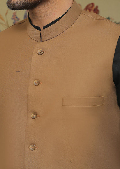 Camel Brown Men Waistcoat WC-001