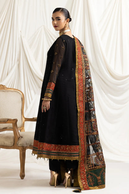 Black Embroidered Formal Dress LF-025