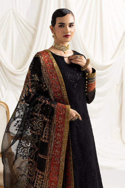 Black Embroidered Formal Dress LF-025