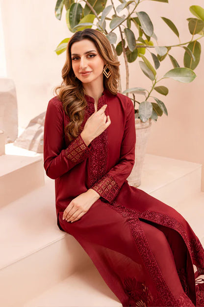 Azure Maroon Pakistani women Dress