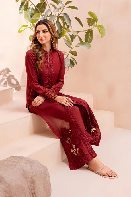 Azure Maroon Pakistani women Dress