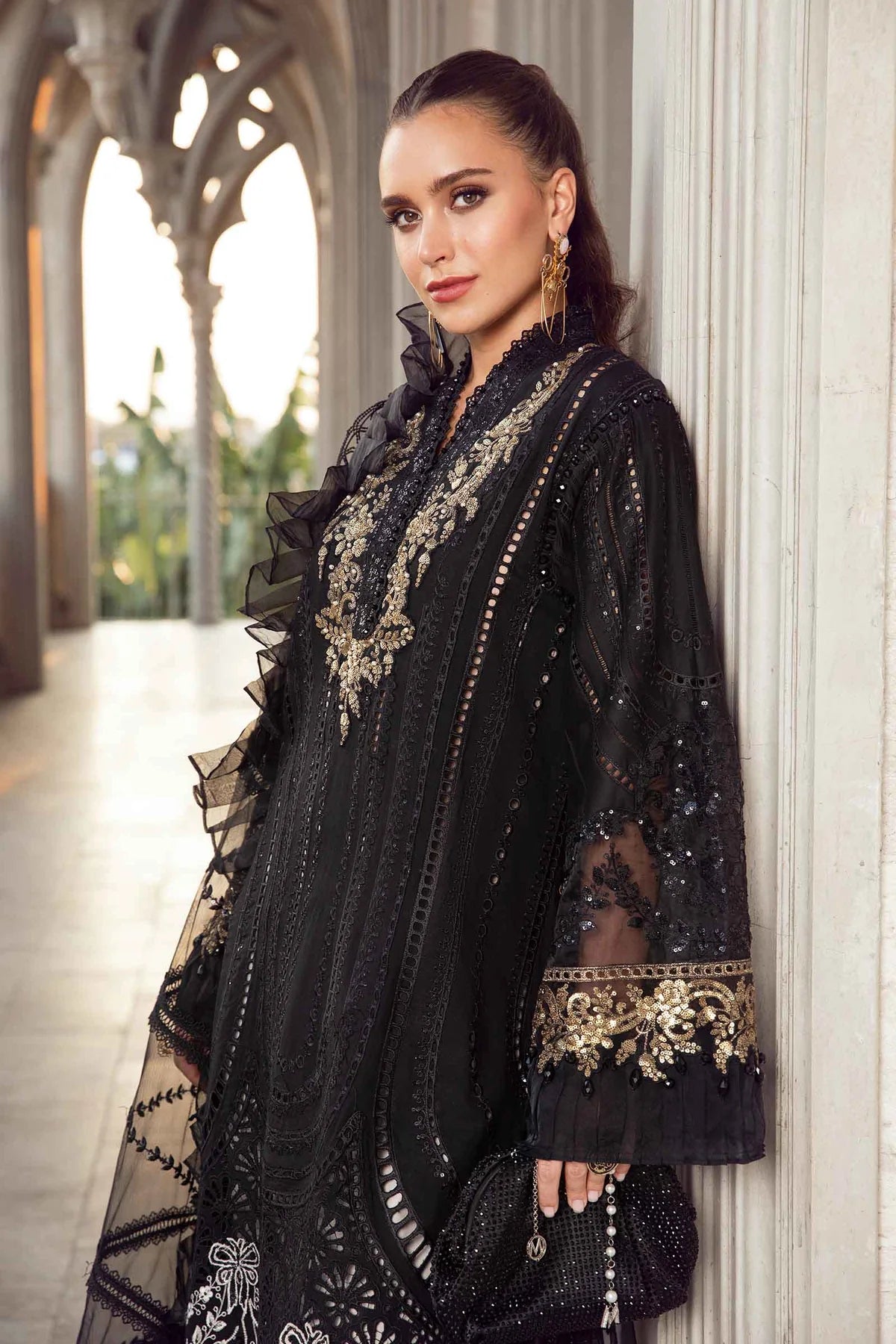 Maria B. Pakistani Lawn Dress Black