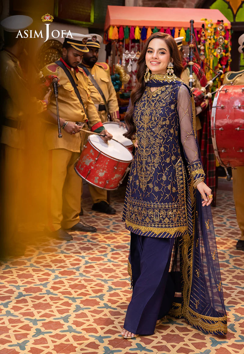 Blue festive pakistani salwar suit