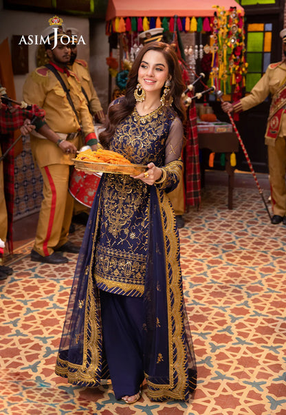 Blue festive pakistani salwar suit