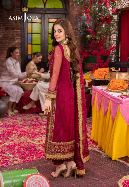 Asim Jofa Maroon Festive Pakistani women salwar suit