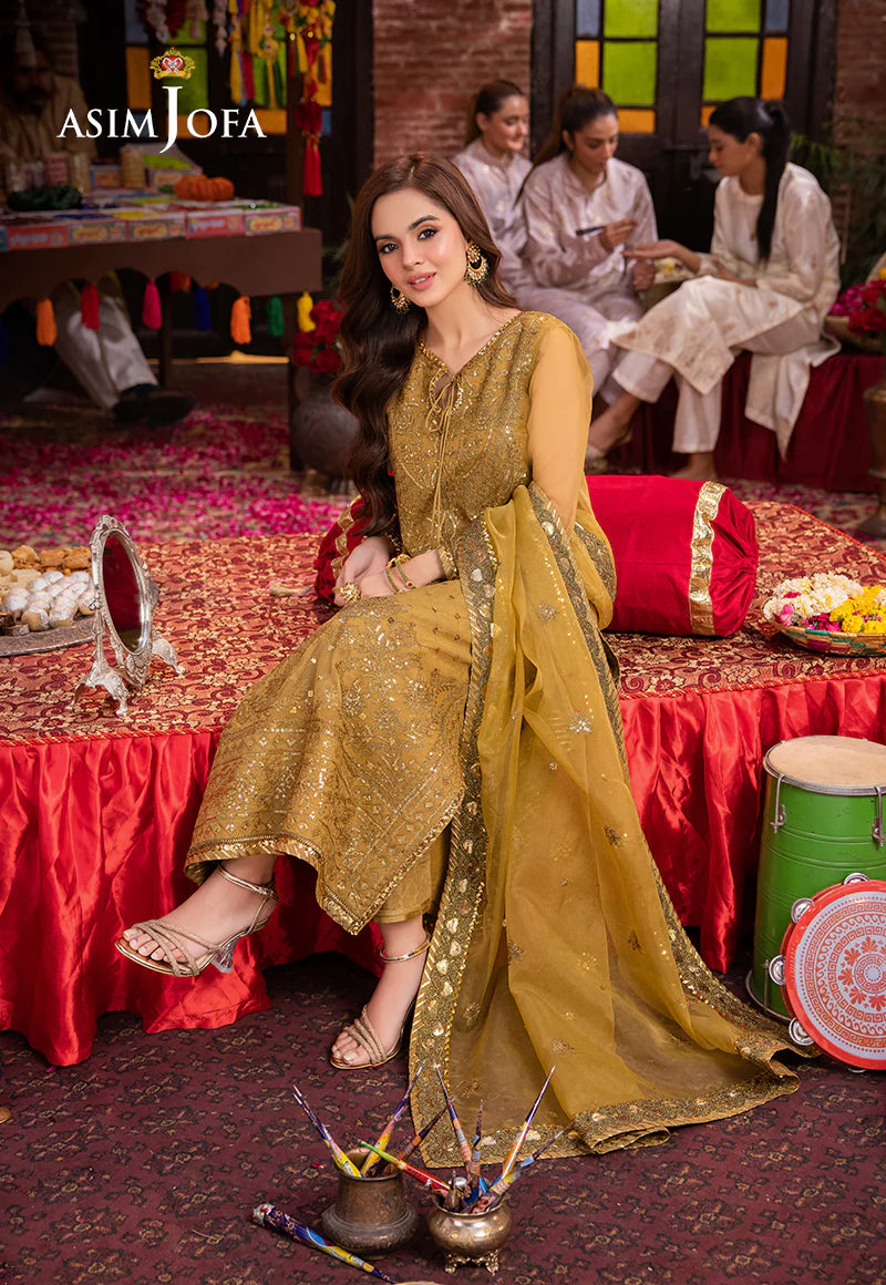 Asim Jofa Golden Festive pakistani salwar suit