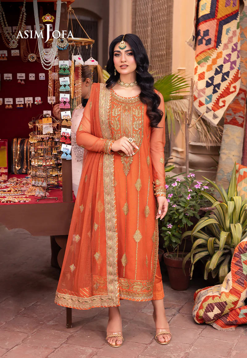 Orange Pakistani Salwar Suit