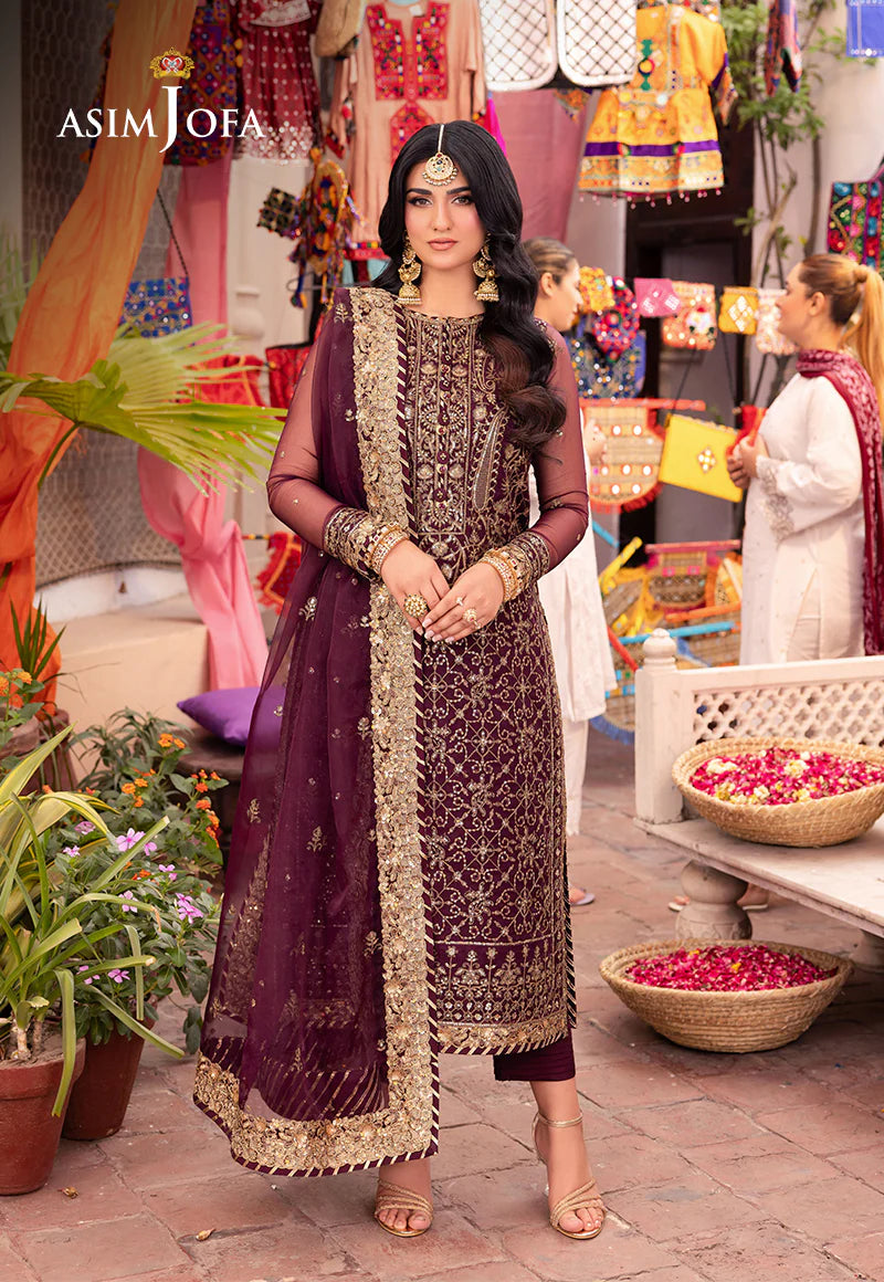 Asim Jofa Purple festive Pakistani women salwar suit