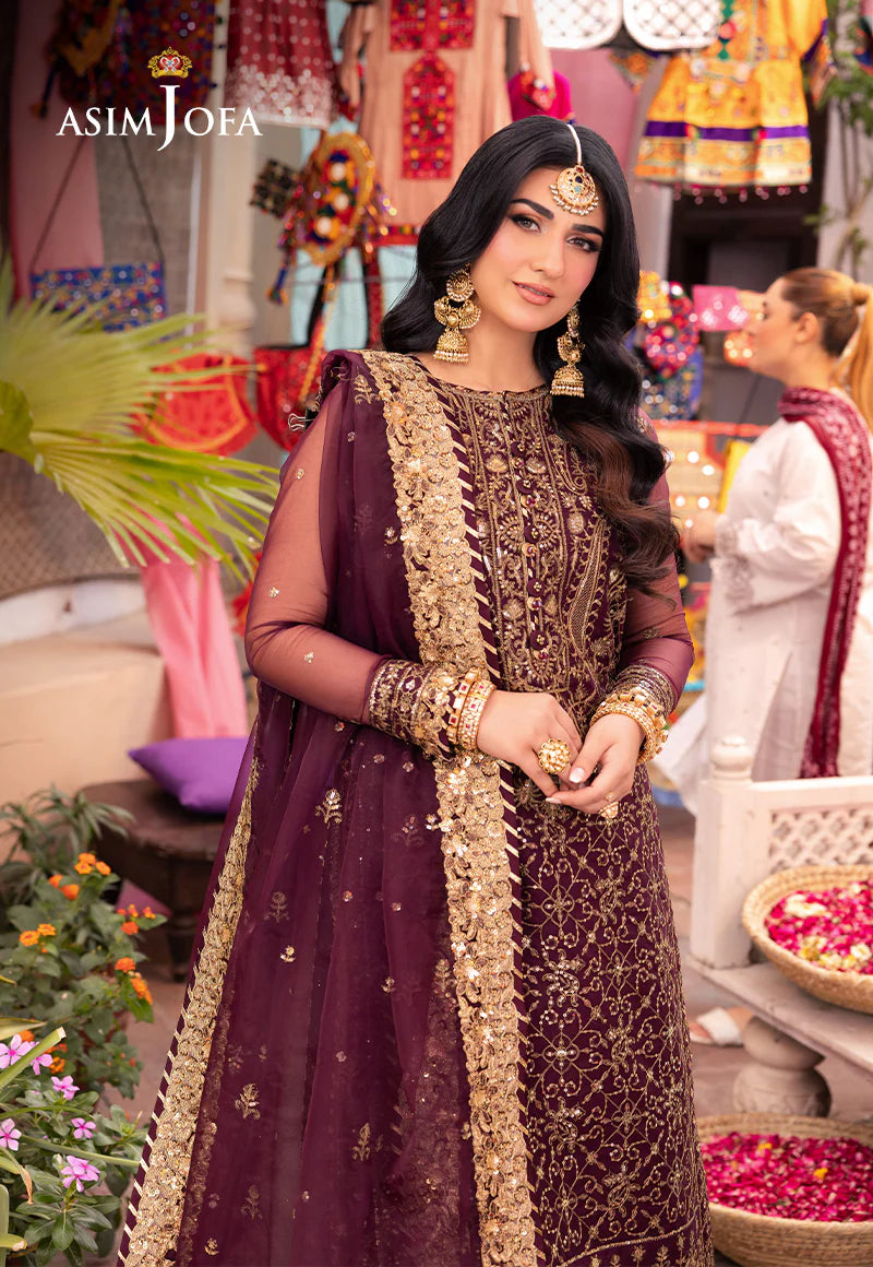 Asim Jofa Purple festive Pakistani women salwar sui