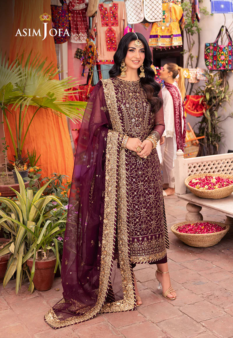 Asim Jofa Purple festive Pakistani women salwar sui