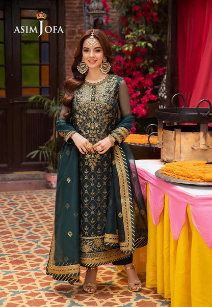 Asim Jofa Green Festive Women Salwar Suit