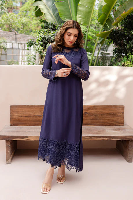 Azure Blue silk Pakistani women dress