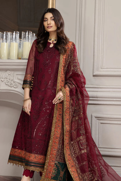 Maroon Embroidered Party wear Formal dress LF-023