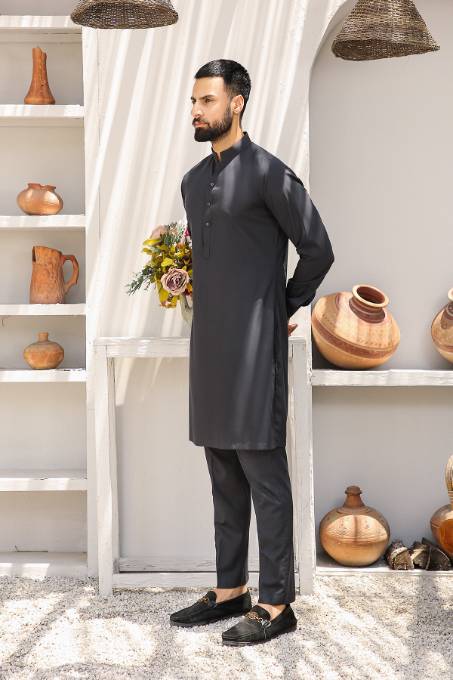 Charcoal Grey Kurta & Pants MK-012